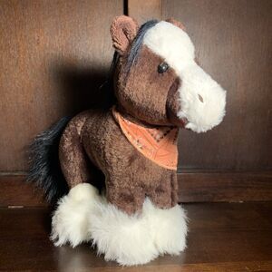 GANZ Webkinz Clydesdale Horse 9" Plush Toy Stuffed Animal HM139